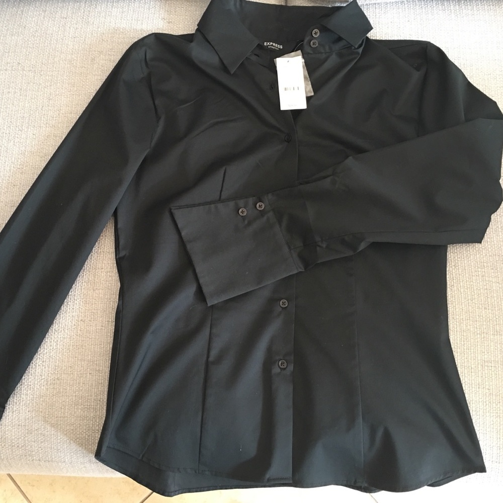 Black Express Button Up With Tags